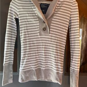 Gray Striped Long Sleeve by American Eagle